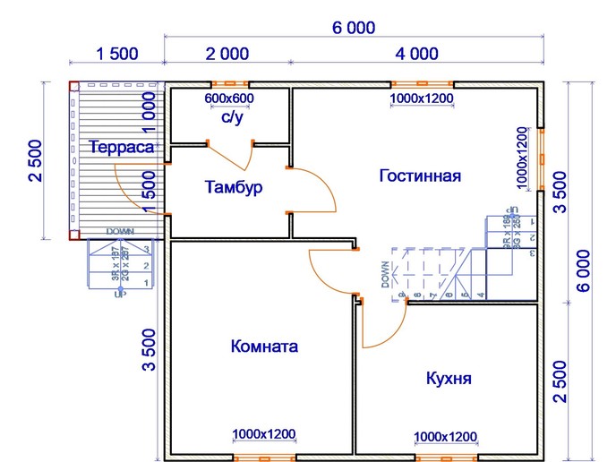 Каркасный дом проект «КД-4»